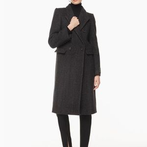 ARITZIA BABATON Constant Wool Coat in Herringbone Black/Grey